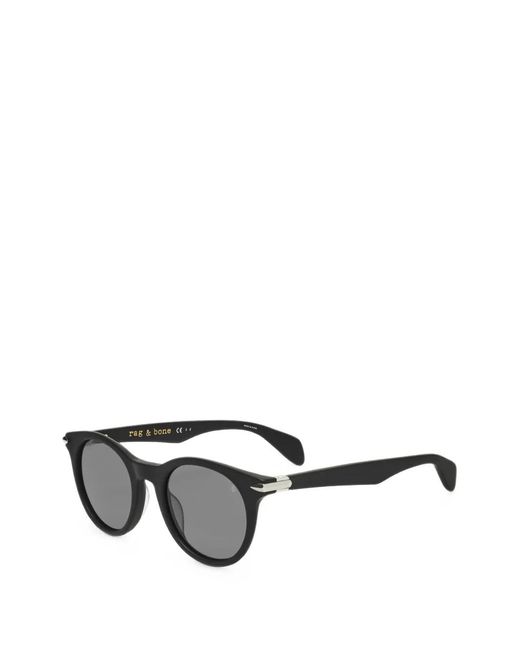 Rag & Bone Black Round-Frame Sunglasses