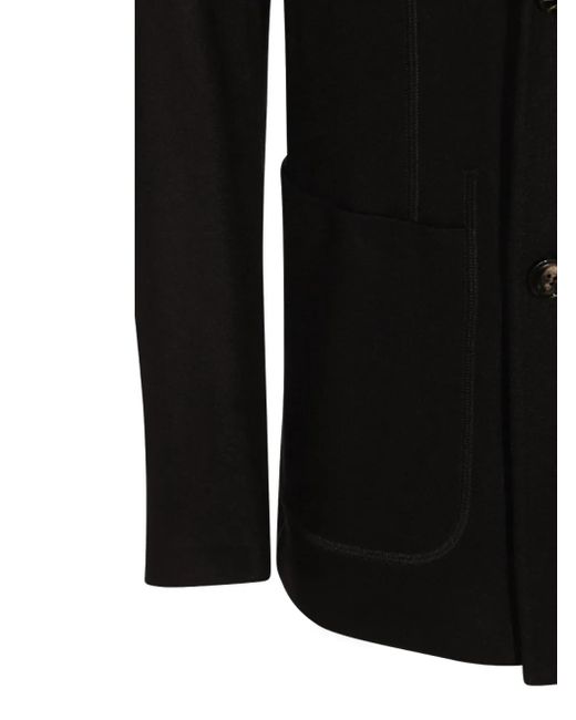 Giorgio Armani Black Double-Breasted Patch-Pocket Jacket for men
