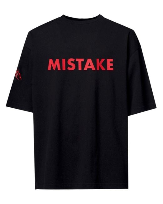 A BETTER MISTAKE Black Rave-print Organic Cotton T-shirt for men