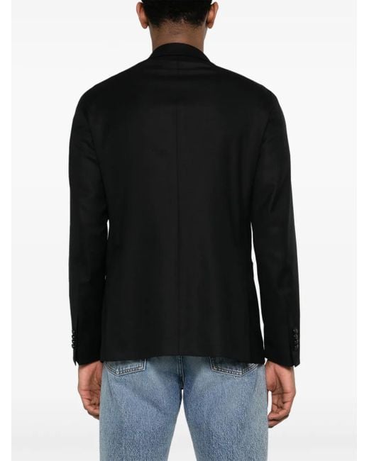 Tagliatore Black Single-Breasted Virgin Wool Blazer for men