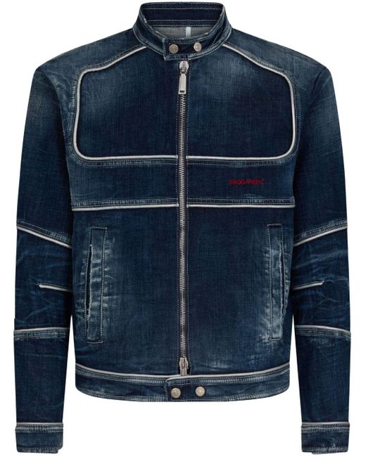 DSquared² Blue Panelled Denim Jacket for men
