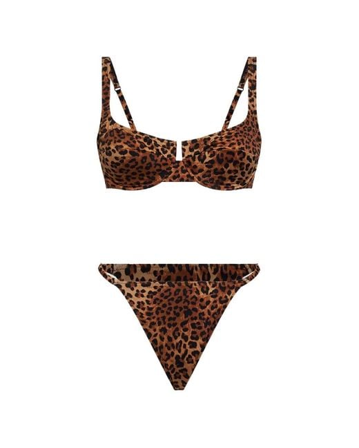 Mc2 Saint Barth Brown Perlamir Leopard-Print Bikini