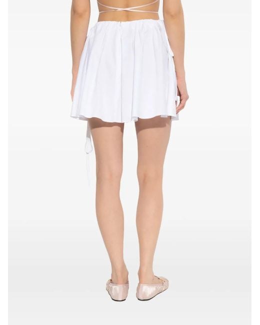 Blumarine White Floral-appliquè Mini Skirt