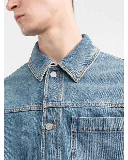 Valentino Garavani Blue Vlogo Signature Denim Shirt for men