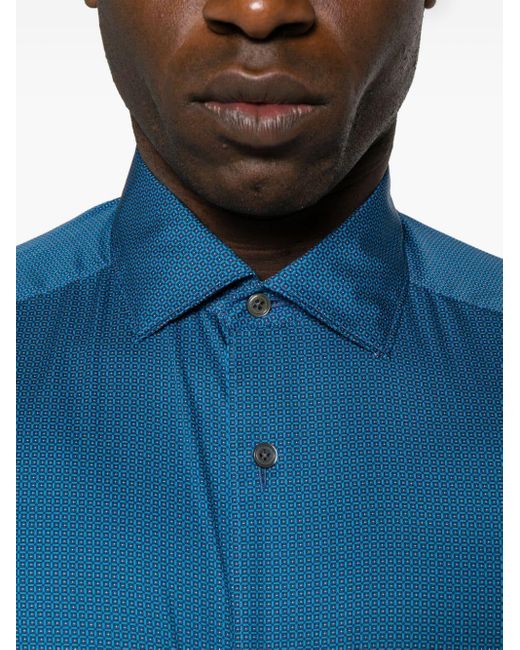 Camisa con estampado geométrico Zegna de hombre de color Blue