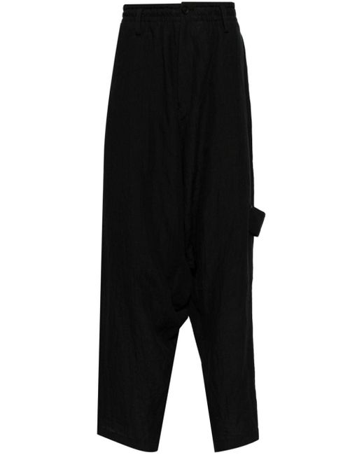 Pantalon en lin à coupe sarouel Yohji Yamamoto pour homme en coloris Black