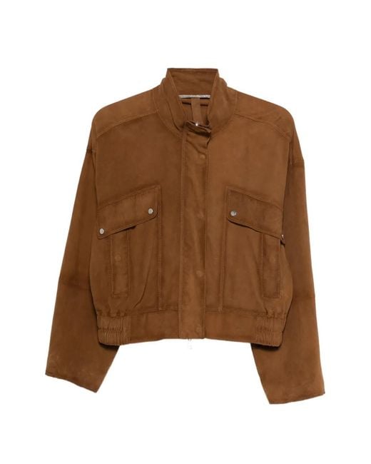 The Jackie Leathers Brown Mietta Suede Jacket