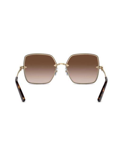 Tory Burch Brown Logo-plaque Oversize-frame Sunglasses