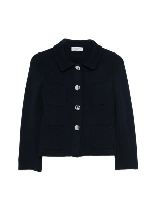 Charlott Blue Buttoned Collared Jacket