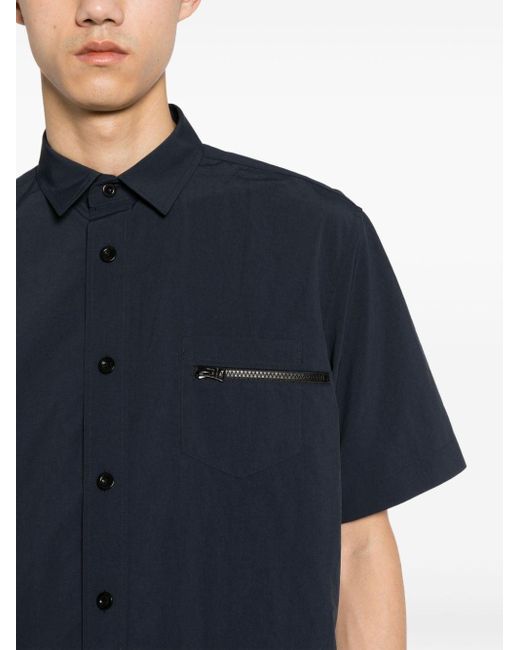 Chemise à poche zippée Sacai pour homme en coloris Blue