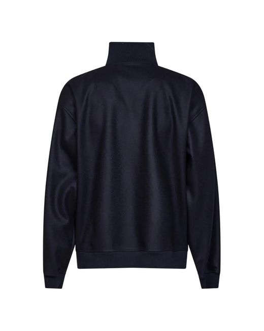 Jil Sander Blue Zip-Up Wool Jacket for men