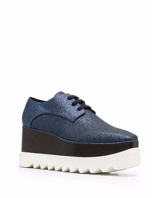 Stella McCartney Blue Elyse Metallic Platform Shoes
