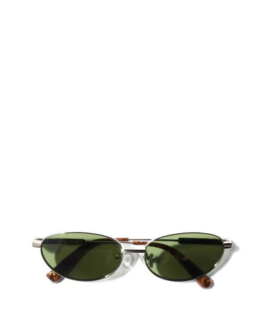 Jacquemus Green Alba Oval-Frame Sunglasses