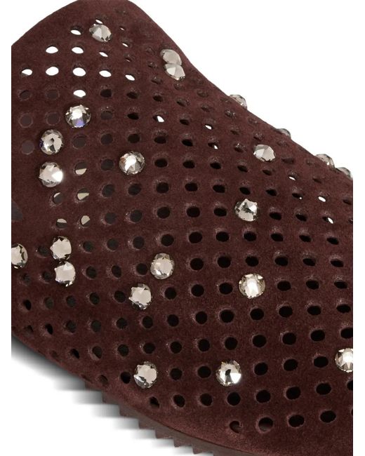Pedro Garcia Brown Braidy Embellished Mules