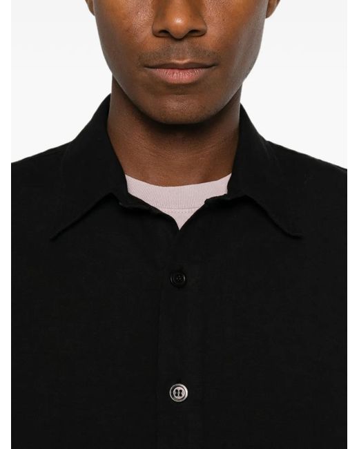 Studio Nicholson Black Long-Sleeve Button-Up Overshirt