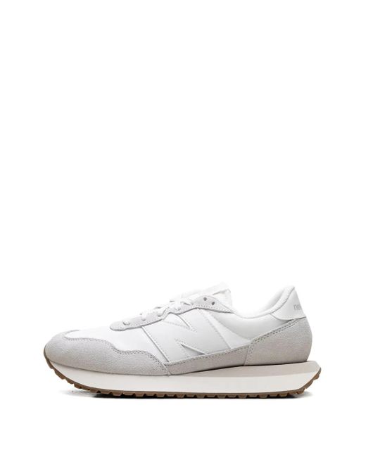 New Balance White 237 Suede Panelled Sneakers