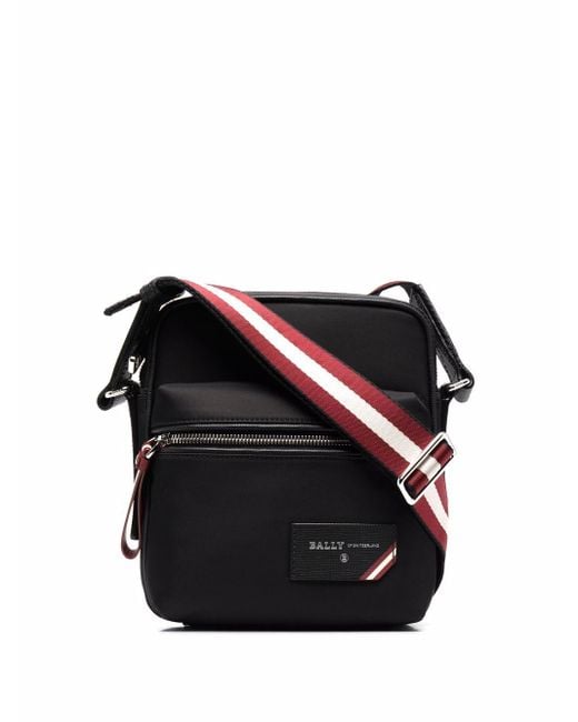 Bally Leather Faara Logo Patch Messenger Bag in Black for Men Lyst Canada