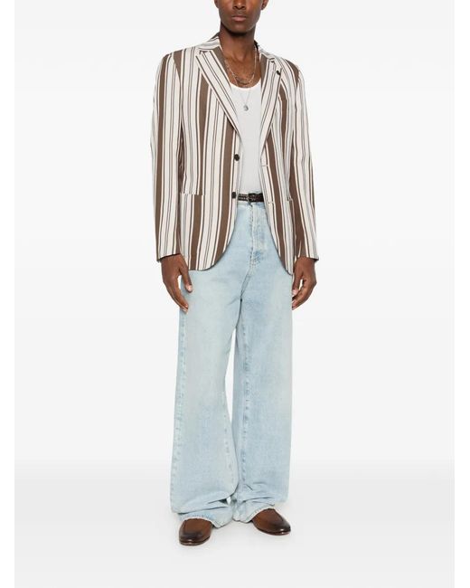 Gabriele Pasini Striped Single-Breasted Blazer in White for Men | Lyst