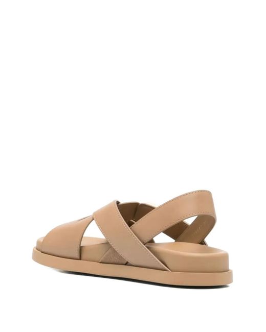 Fendi Natural Feel Buckle-Strap Leather Sandals