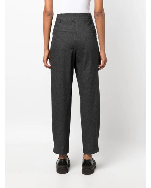 Brunello Cucinelli Gray Flanel Wool Trousers With Precious Detail