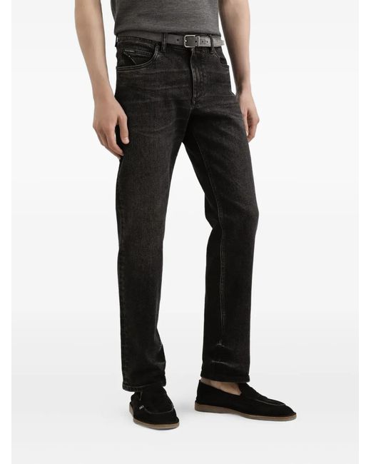 Dolce & Gabbana Black Logo-Patch Jeans for men