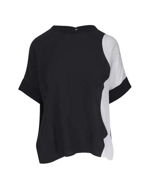 Akris Black Two-Tone Blouse