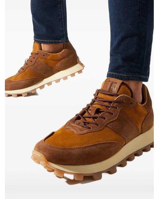 Tod's Brown Embossed-Logo Suede Sneakers for men