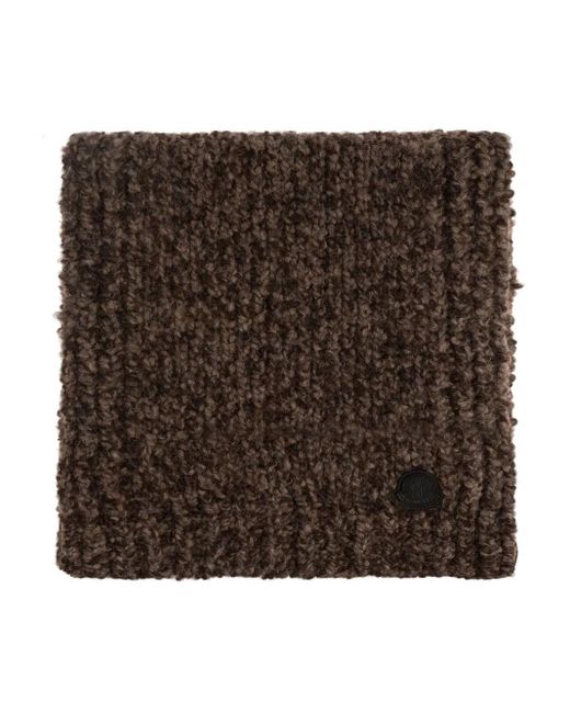 Moncler Brown Logo-Patch Scarf for men
