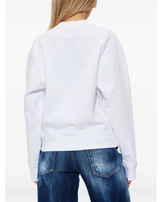DSquared² White Gemstone-Print Sweater
