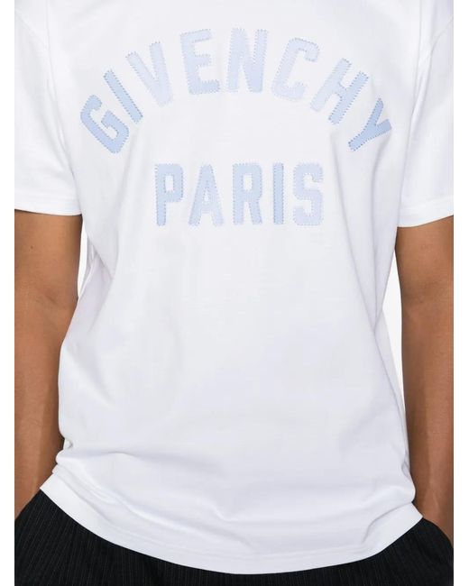 Givenchy White Logo-Print T-Shirt for men