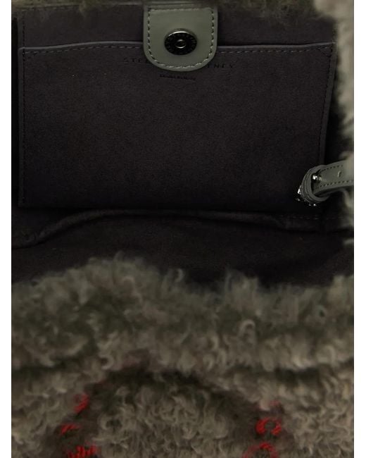 Stella McCartney Multicolor Logo-Embroidered Shearling-Effect Shoulder Bag