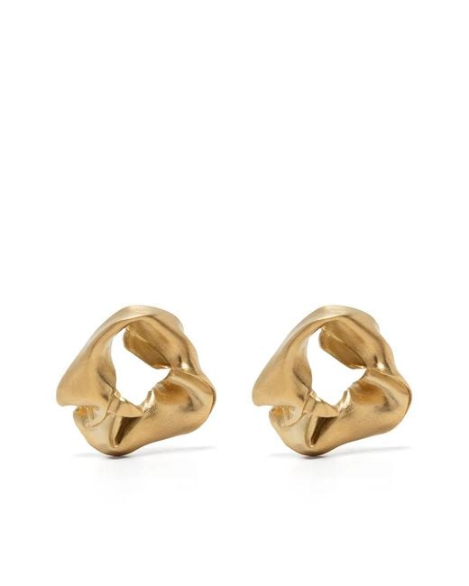 Completedworks Metallic Twisted Hoop Earrings
