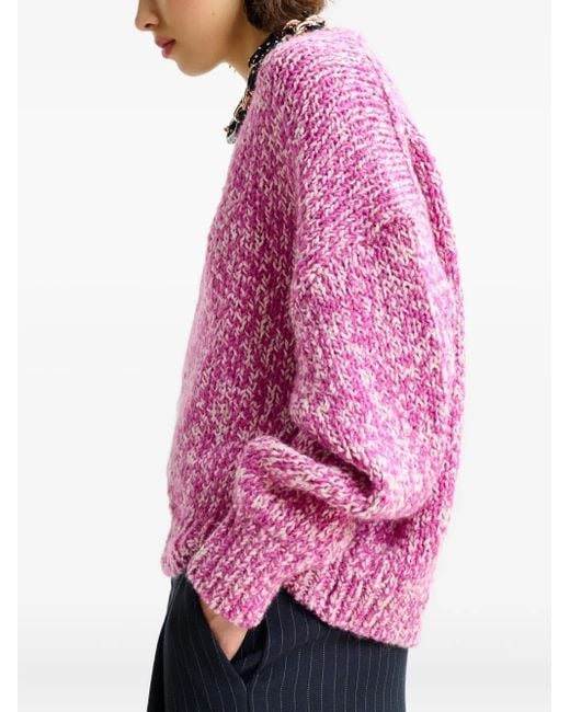 Essentiel Antwerp Pink Izura Ribbed-Trim Sweater