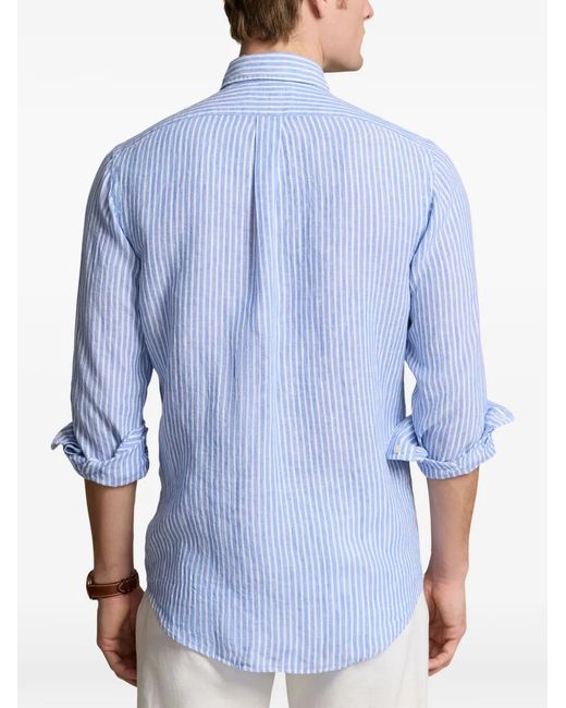 Polo Ralph Lauren Blue Striped Button-Down Shirt for men
