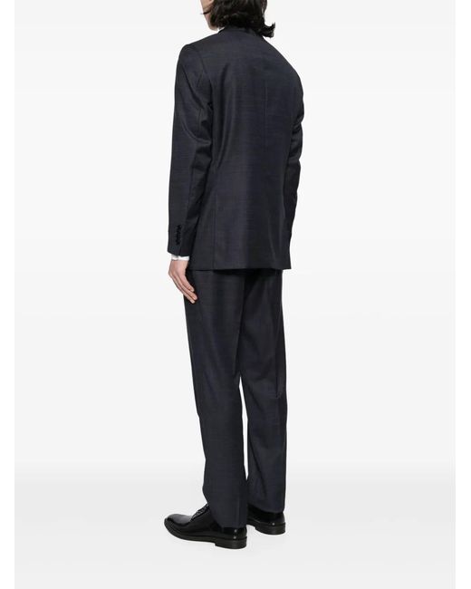 Canali Blue Single-Breasted Wool Suit for men