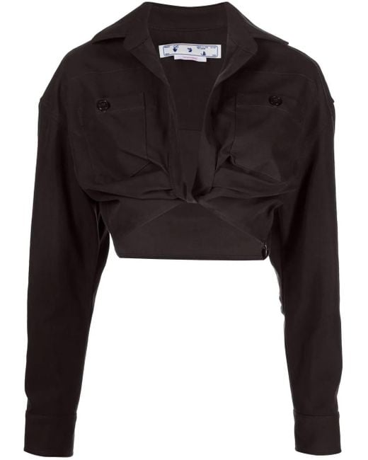 Off-White c/o Virgil Abloh Black Twisted Cropped Shirt