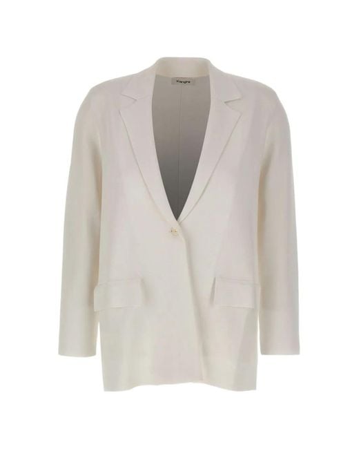 Kangra White Manteau Milano À Simple Boutonnage