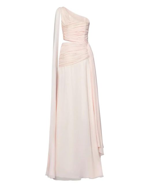 Redemption Pink Drapierte One-Shoulder-Robe