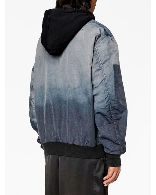 DIESEL Blue J-Common Hooded Bomber Jacket for men