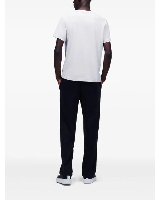 Karl Lagerfeld White Ikon-Appliqué T-Shirt for men