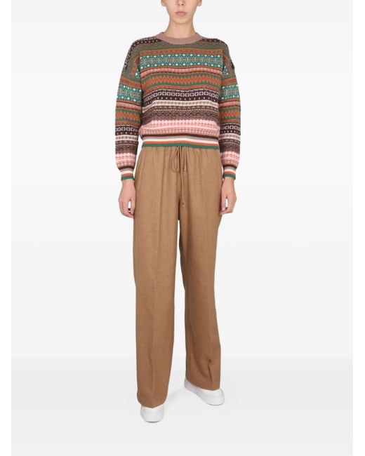 Ballantyne Red Patterned Long-Sleeve Sweater