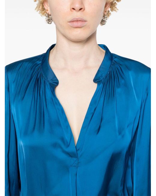 NWT Zadig & Voltaire Titu popular Satin Bleuet Blouse