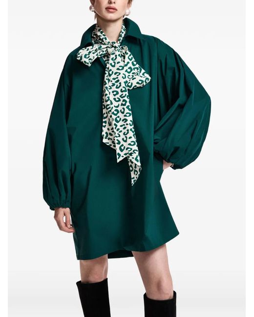 Essentiel Antwerp Green Oversized V-Neck Dress