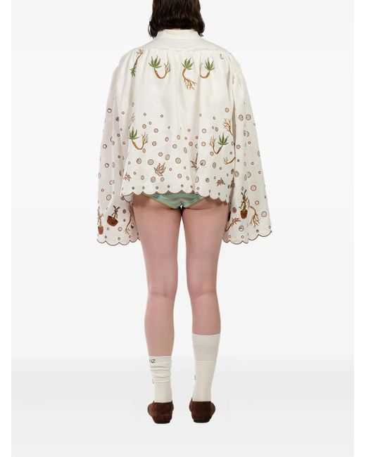 Natasha Zinko Groot ラビットツリー靴下 White