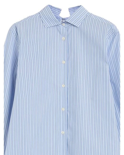 Aspesi Blue Striped Button-Down Shirt