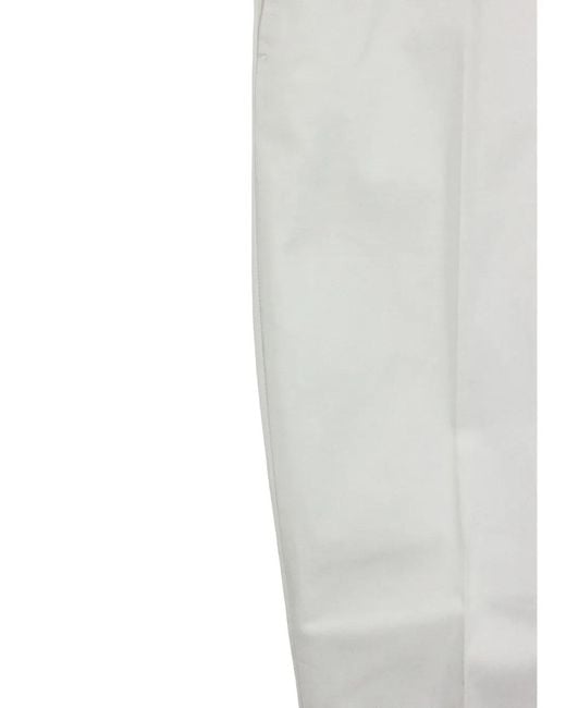Incotex White Belt Loops Cotton Trousers for men