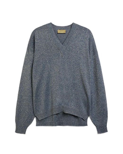 Momoní Blue William Seamless V-Neck Sweater