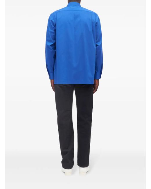 MM6 by Maison Margiela Blue Pointed-Collar Button-Up Shirt for men