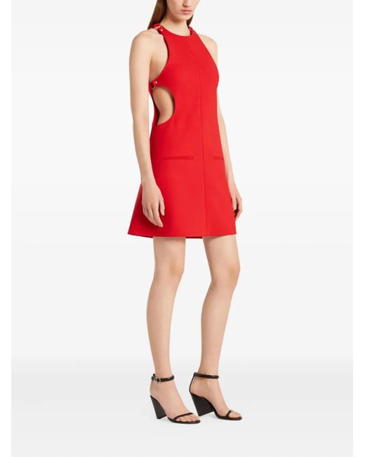 Courreges Red Cut-Out Detail Sleeveless Dress