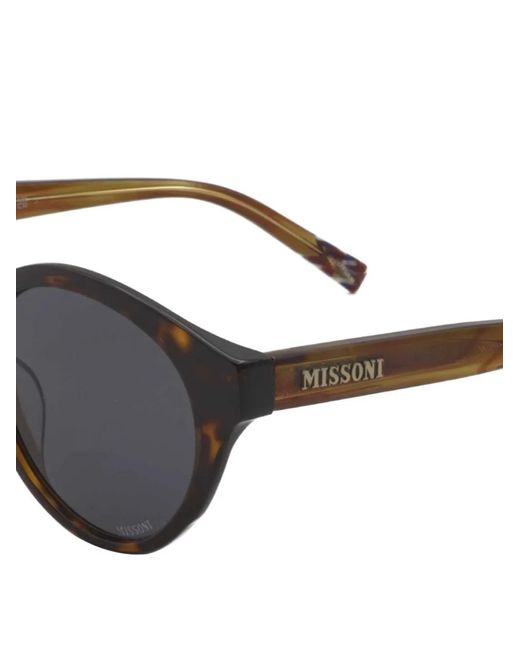 Missoni Metallic Tortoiseshell-Effect Round-Frame Sunglasses